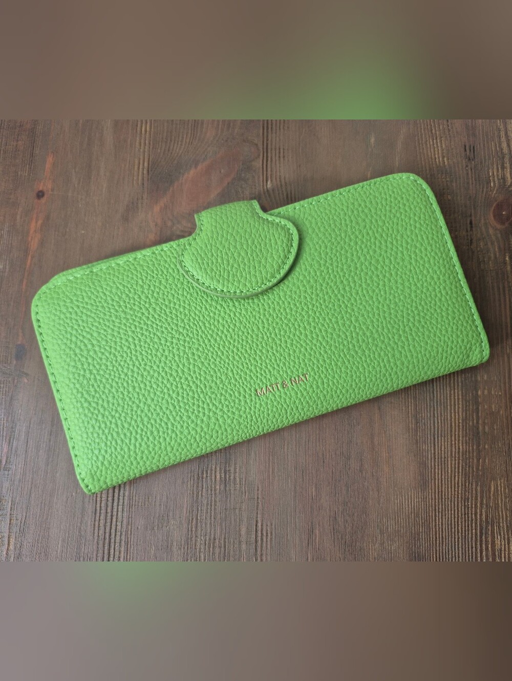 Matt & Nat Float Vegan Wallet Grain In Peppermint Lime Green New